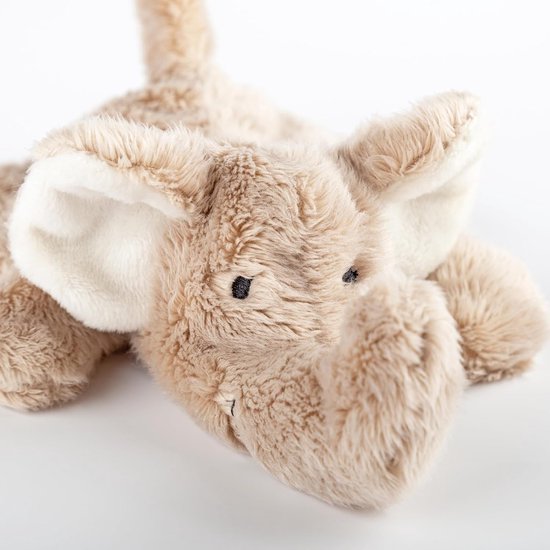 Olifant Knuffel - Pluche Olifantje - Onderweg Knuffelen - Handzaam Formaat - 16 cm - Grijs van Olifant — afbeelding 5
