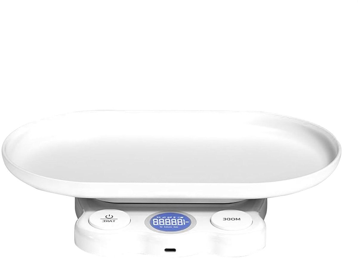 Digitale Weegschaal - Precisie Weegschaal - Dieren wegen - Anti-kantel Structuur - 15 kg - Wit