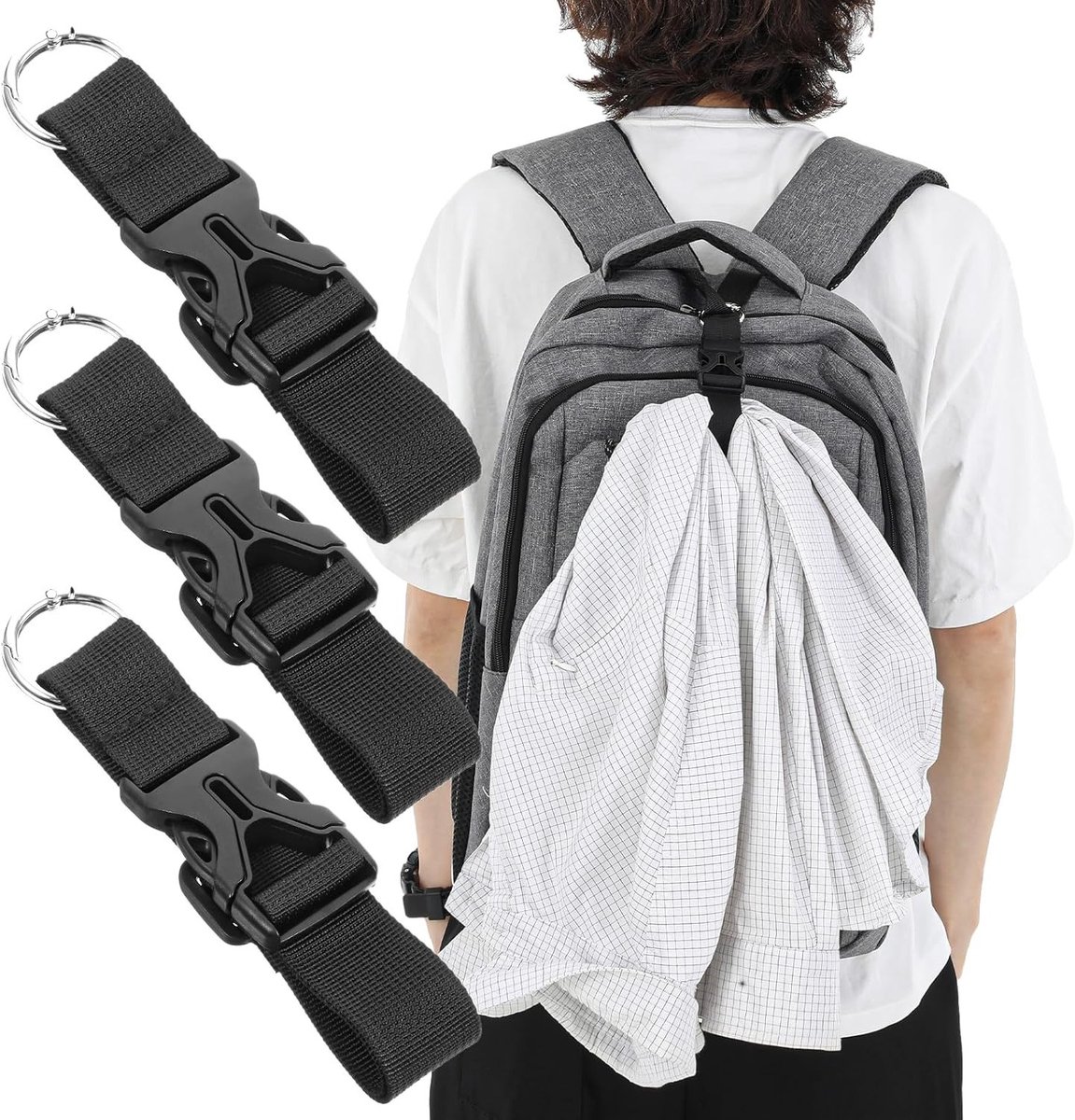 Verstelbare Kofferbanden voor Vrije Handen - 3 Stuks Reisaccessoires voor het Verbinden van Bagage en Rugzak, Ideaal voor Vakanties en Weekendjes Weg
