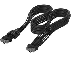 PSU-kabel - Voedingskabel PC kabel - Computer bouwen - Drievoudige paracord-omhulling - 600W - Zwart