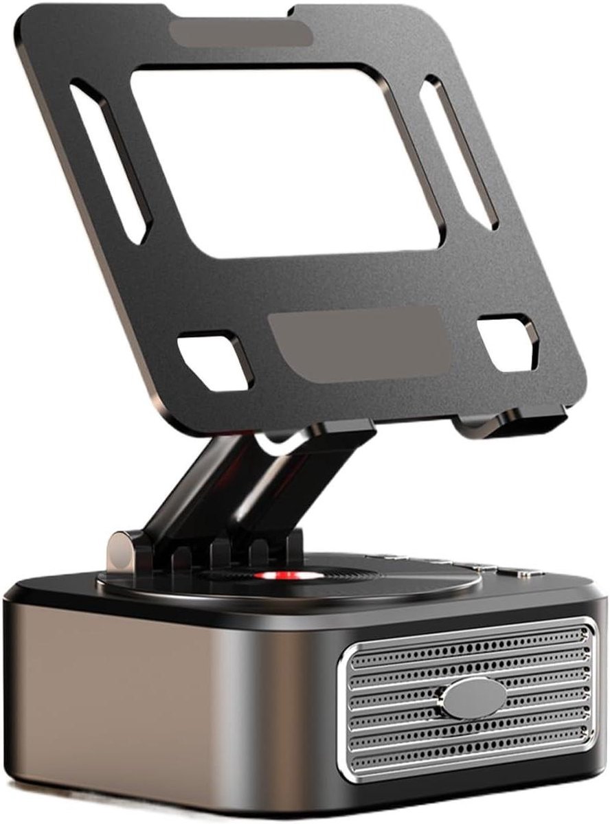 Tablet Stand - Houder Telefoon - Video Bellen - Ingebouwde Speakers - 15.5x9.2x13.7cm - Zwart