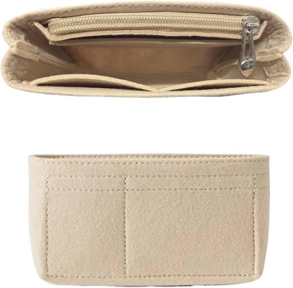 Vilt Bag Organizer - Tas Insteek - Tas Opbergen - Vochtbeheer - 10x10x10 mm - Beige