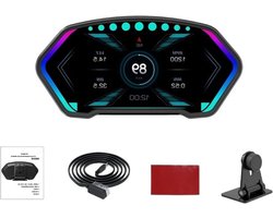 Heads Up Display - Snelheidsmeter Dashboard - Veilig Rijden - OBD GPS Dual Mode - 3.5 Inch Scherm - Zwart