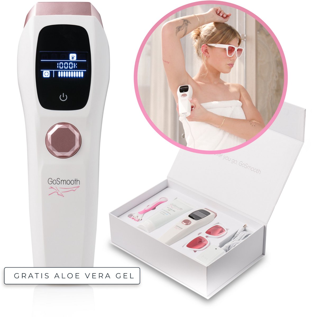 Bol.com GoSmooth IPL Laser Ontharingsapparaat Pro - IPL Laser Ontharing - 10 Standen - 1.000.000 Flitsen aanbieding