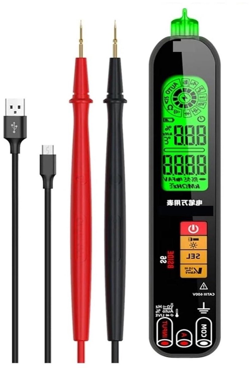 Digitale Spanningstester - Multimeter Pen - Elektrische Klussen - Groot LCD Scherm - 18.1x3.2x2.5CM - S6 X