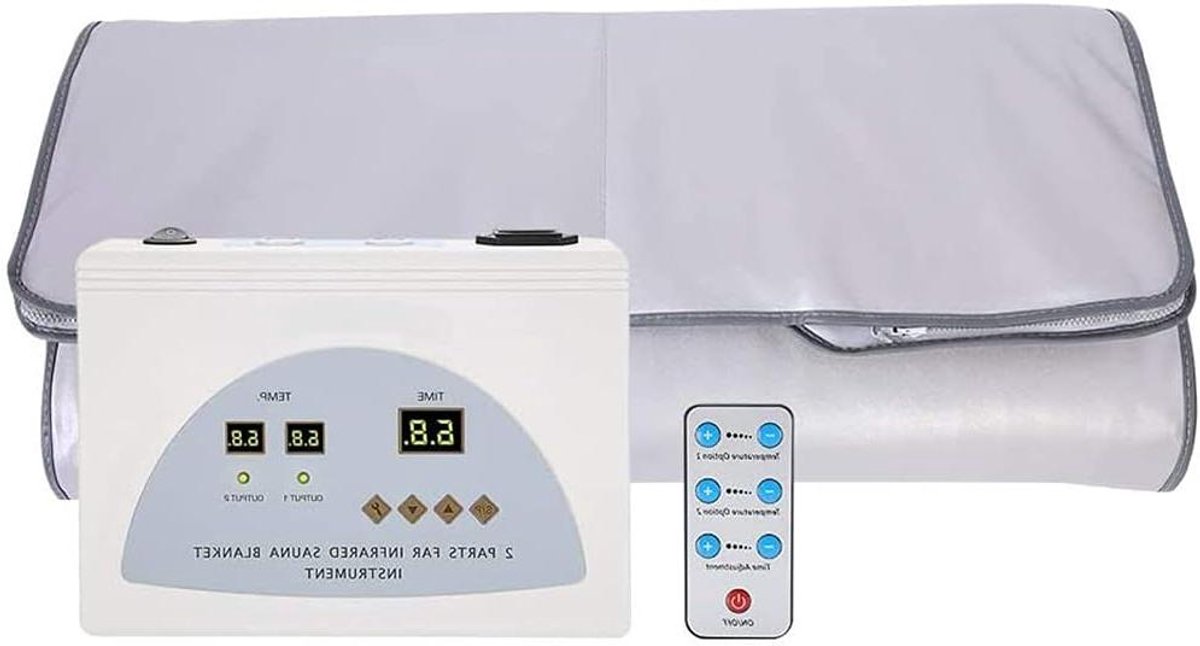 Infrarood Saunadeken - Zweetdeken Fitness - Ontspanning Thuis - Verwarmde Lighouding - 180 x 81 cm - Grijs