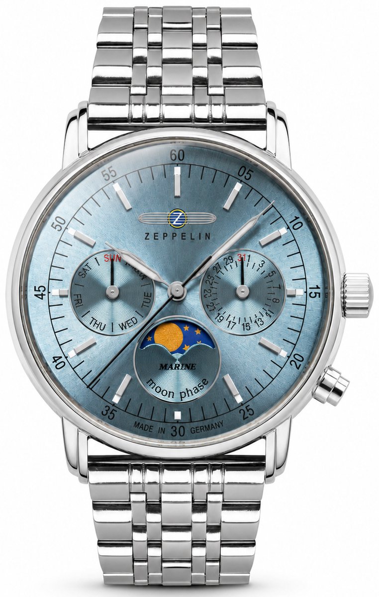 Zeppelin 8637M-3 LZ 14 Marine horloge 36 mm