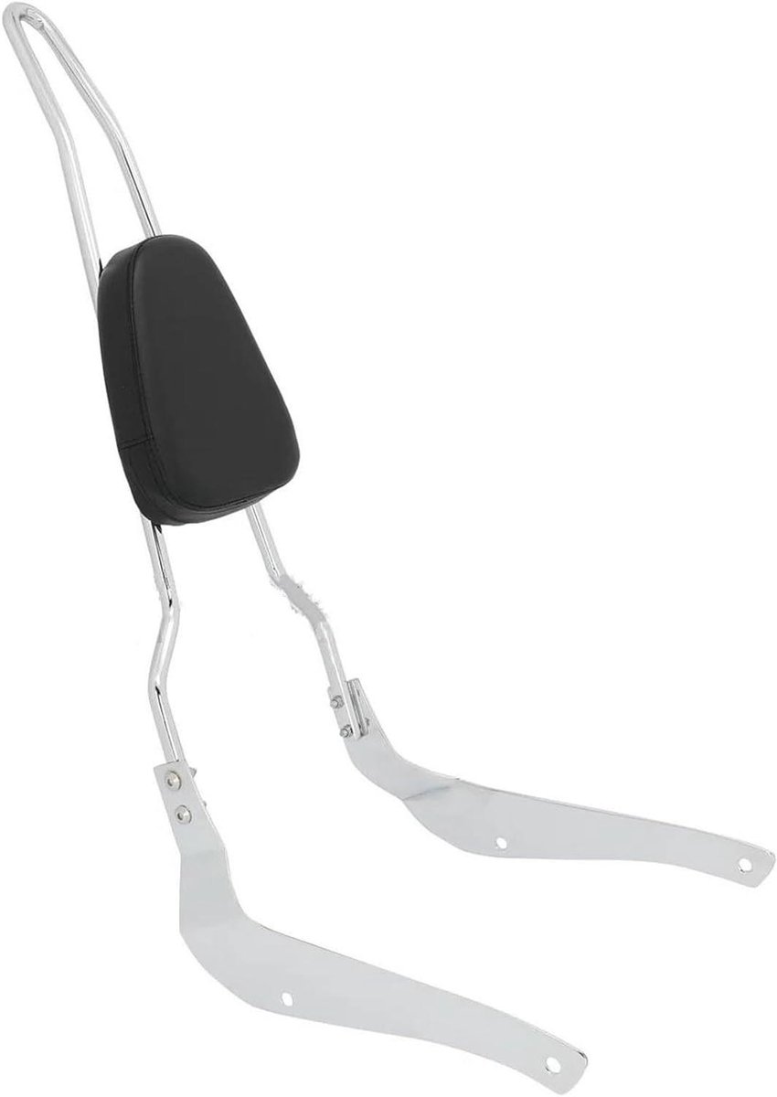 Passagierskussen Sissybars - Motor Rugsteun - Comfortabel Rijden - Waterdicht PU-leer - 3.32 kg - Zilver