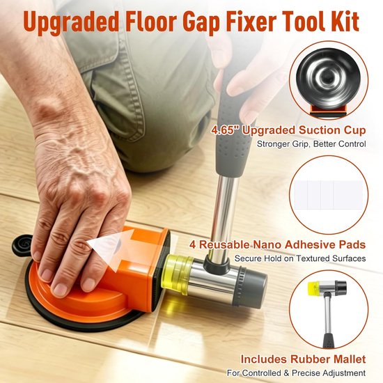 Reparatieset Vloerspleten - Vloerplank Gereedschap - Vloeren Repareren - Met Zuignap - 10x15x20 cm - Niet gespecificeerd — afbeelding 2