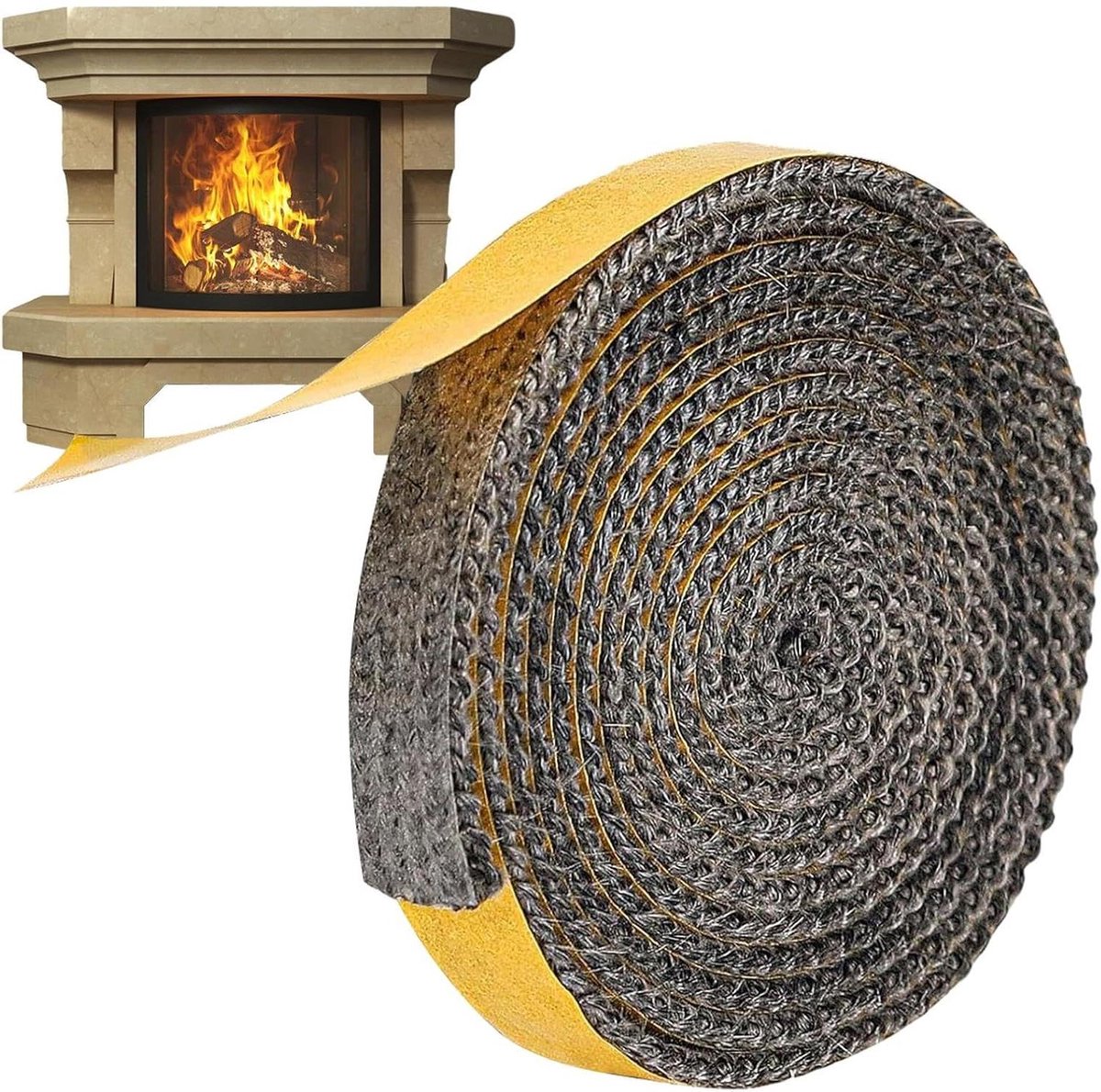 Oven Afdichtingslijm Schoorsteen tape Kachel repareren Hittebestendig grafiet 3 mm x 15 mm x 3 m