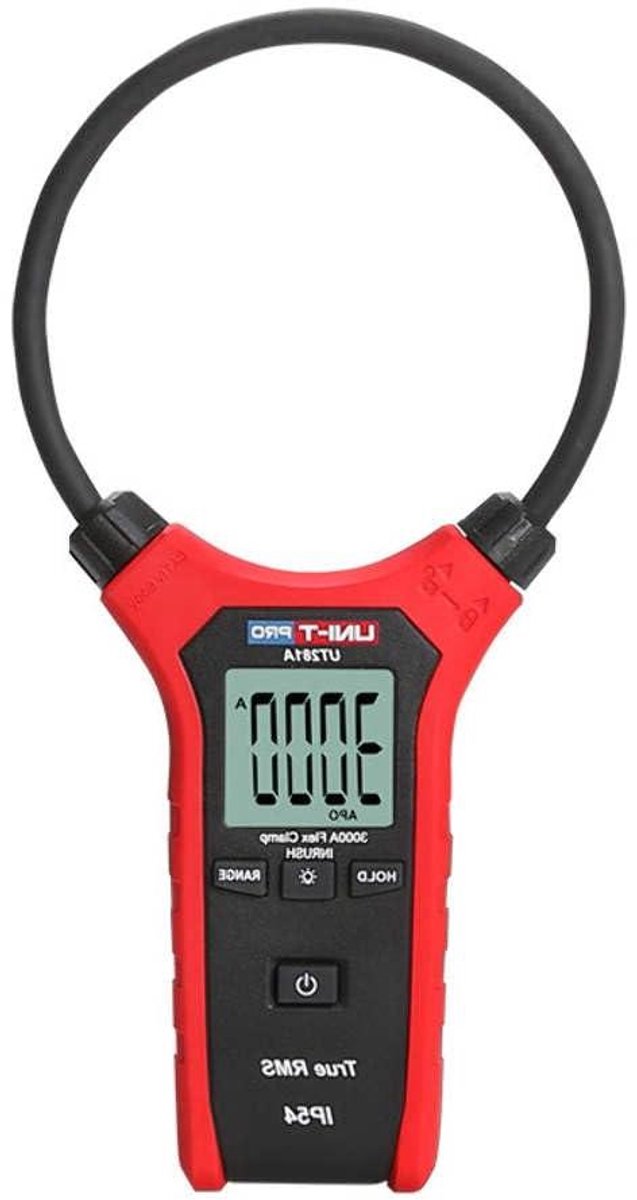 Digitale Klem multimeter - Stroomtester - Stroom meten - Flexibele spoel - 3000A AC - Rood grijs