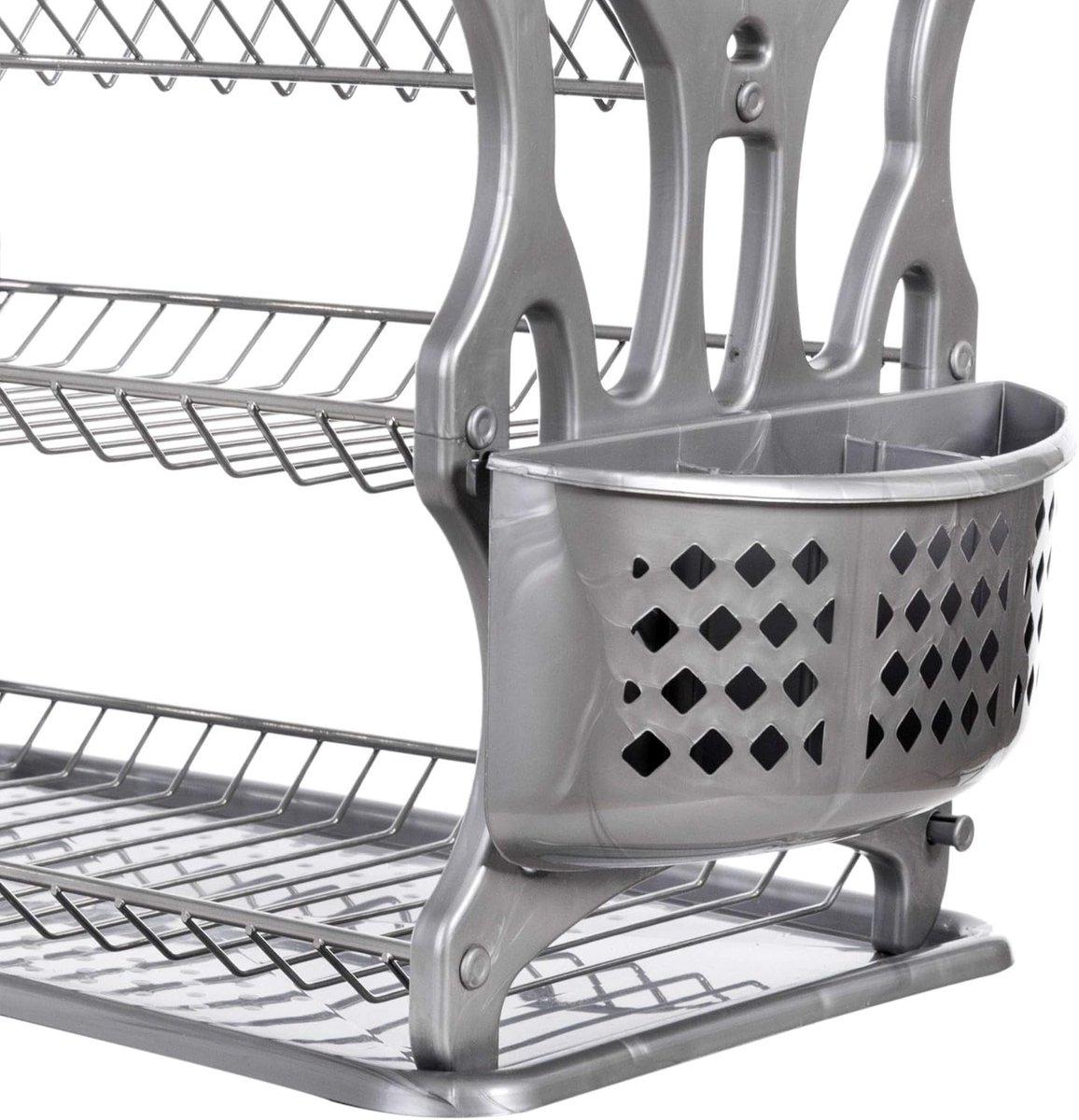 Afdruiprek Servies - Borden Droger - Keuken Organiseren - Drie Niveaus - 40x33x24 cm - Grijs
