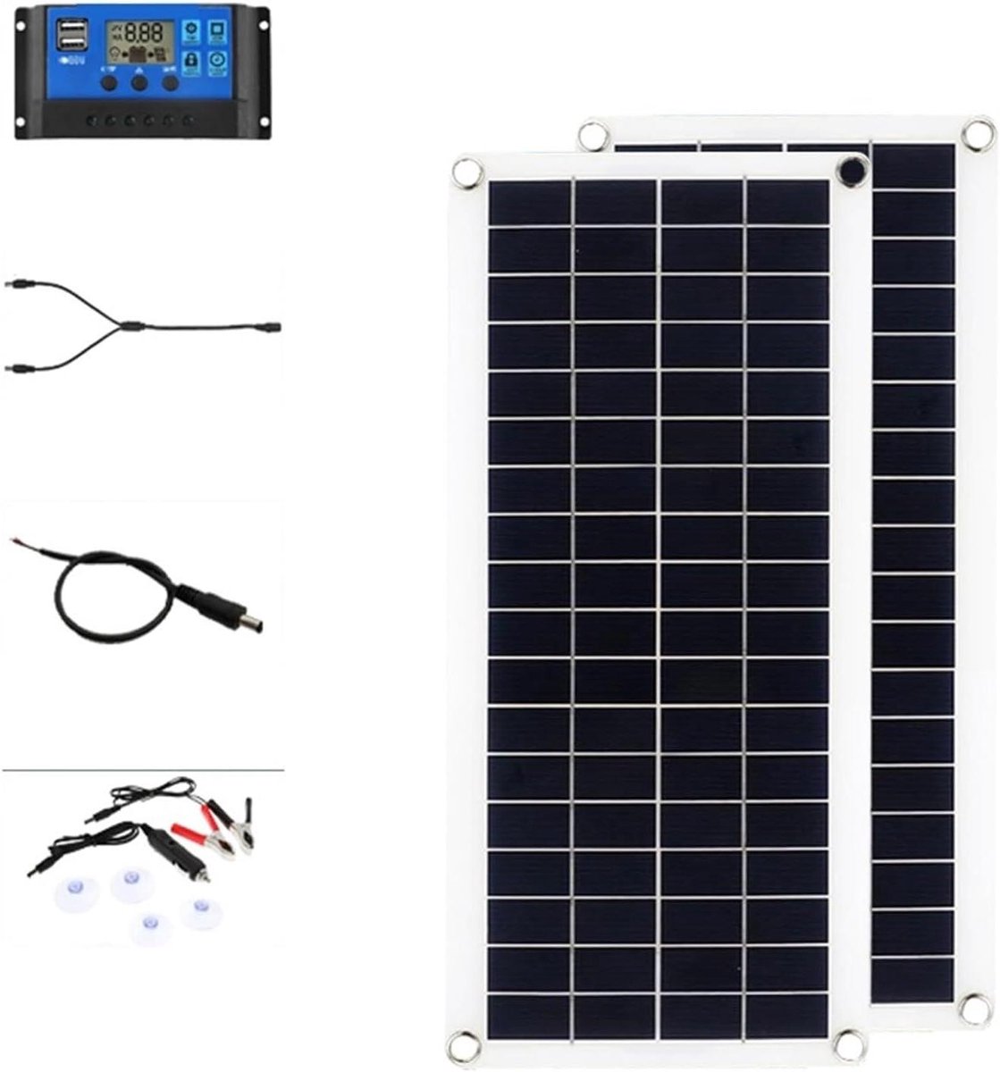 Flexibel Zonnepaneel - Zonnecellen Power Bank - Batterij Opladen - Hoge Conversieratio - 300W 43x20cm - Zwart