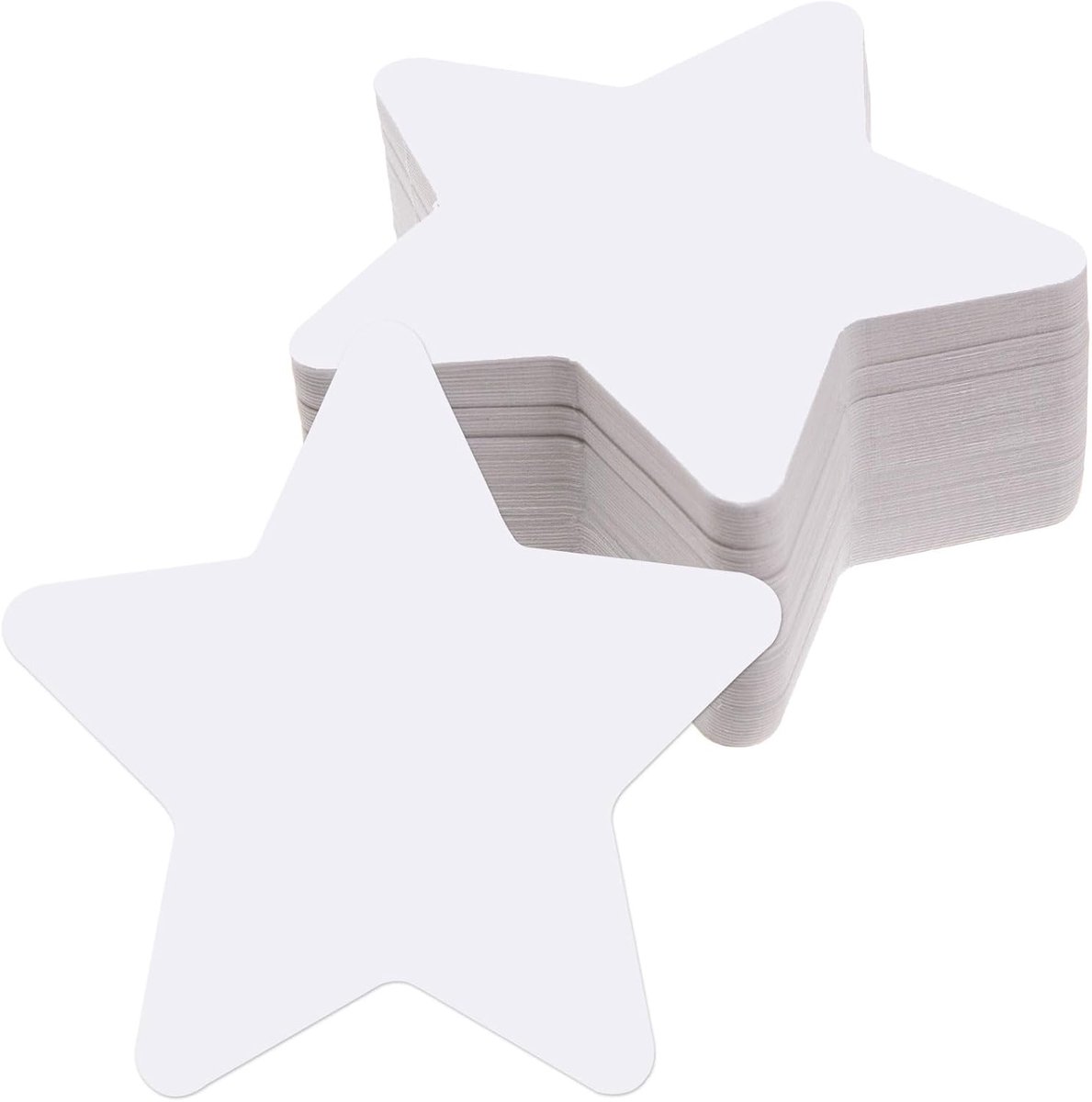 Witte Papieren Sterren - Set Van 200 - 10x10cm - 180G Cardboard Voorgesneden - Te Schilderen/Plakken DIY - Voor Klaslokaal/Feestjes/Kerstdecoratie - Voor Leerlingen/Docenten/Hobbyisten - Wit - 10x10cm Per Stuk - 200 Stuks