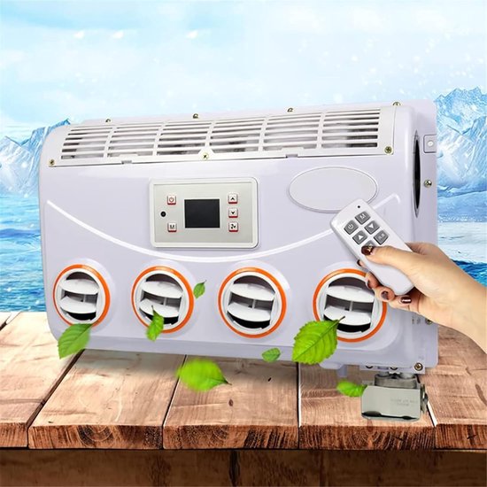 Witte 24V elektrische auto-airco met afstandsbediening voor camper, caravan of motorhome — afbeelding 5