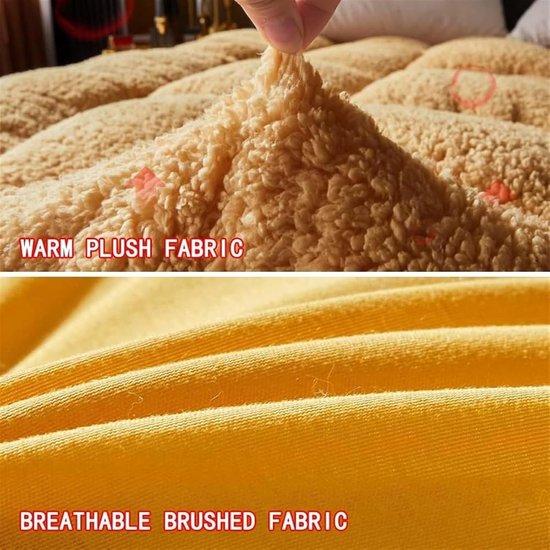 Opvouwbare Matras - Oprolbaar Bedkussen - Comfortabel Slapen - Vezelstof Vulling - 90 x 200 cm - Camel — afbeelding 2