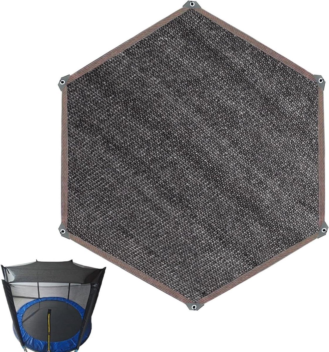 Trampoline beschermdak - Zonwering luifel - Buiten spelen - Waterdicht UV-bestendig - Voor 6-8 stangen - Zwart