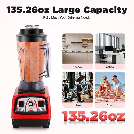 Staande Mixer - Keukenmixer Krachtige Mixer - Thuisgebruik Keuken - 2200W Koperen Motor - 4 Liter - Rood — afbeelding 4