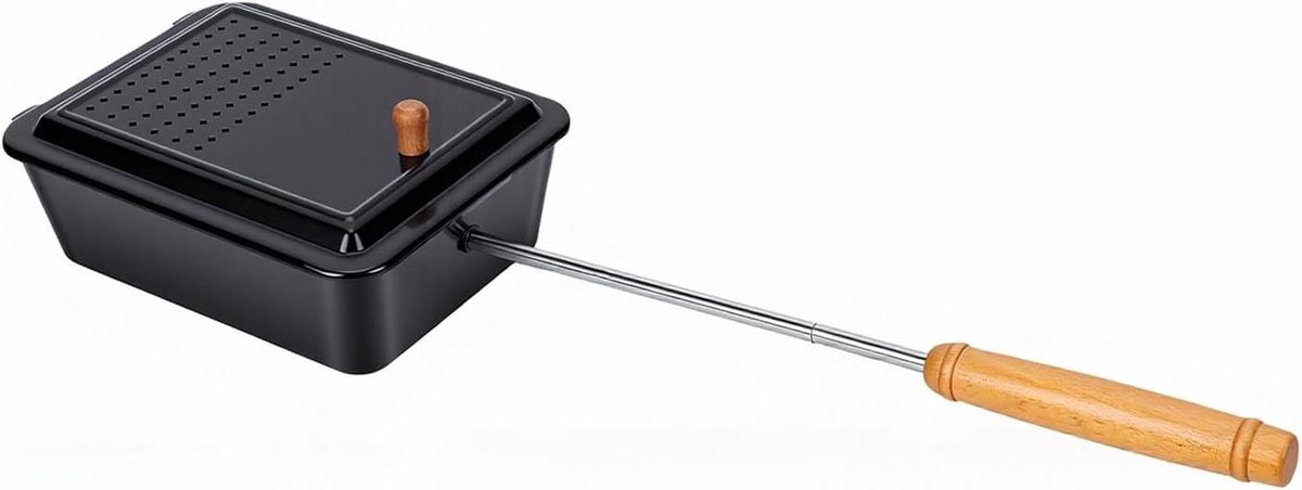 Popcorn Pan - Popcorn Maker - Buiten Koken - Anti-aanbaklaag - 25 cm - Zwart