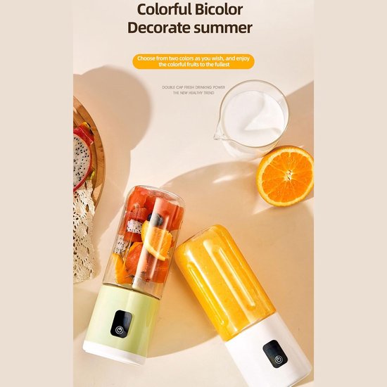Draagbare Blender - Mini Blender USB Blender - Verse Drankjes Maken - Oplaadbaar met Lange Batterij - 500 ml - Groen — afbeelding 3