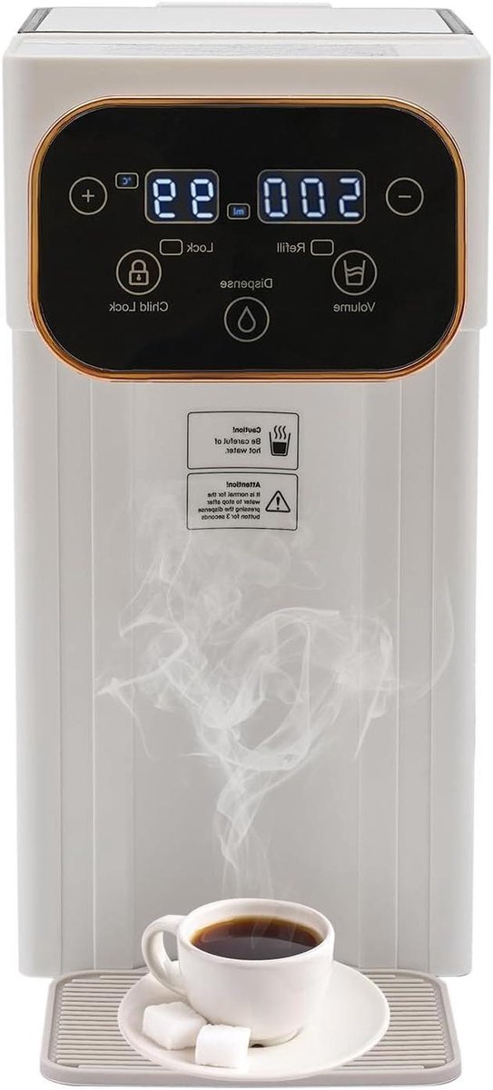 Heetwaterdispenser - Waterdispenser Warm - Snel Water Verwarmen - 8 Temperatuurinstellingen - 3 Liter Tank - Wit