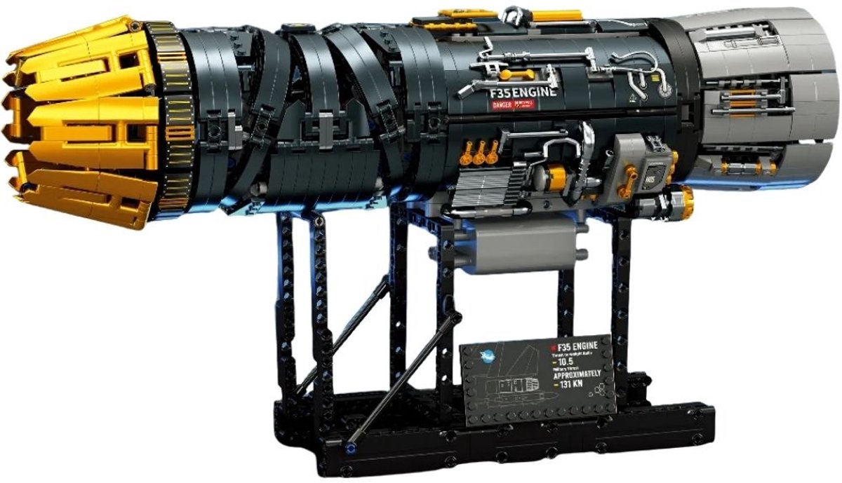 Reobrix 33014 F35 Straaljager vliegtuig motor bouwset | Speed engine icons modelbouw | Creator speelgoed ideas voor expert volwassenen & kinderen | Champions builders edition | Accu niet geschikt voor Lego technic | Bouwdoos met 1812 bouwstenen