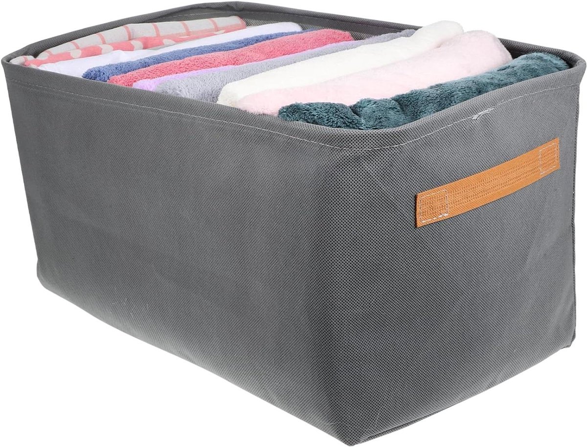 Opbergkubussen - Kleding Organizer - Kast Organiseren - Stapelbaar Ontwerp - 48x28x25cm - Grijs