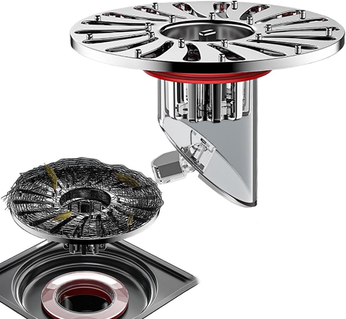 Vloerafvoerstop Badkamer - Geurstopper Afvoer - Onaangename Geuren - Automatisch Sluitmechanisme - 32-43mm Diameter - Zilver
