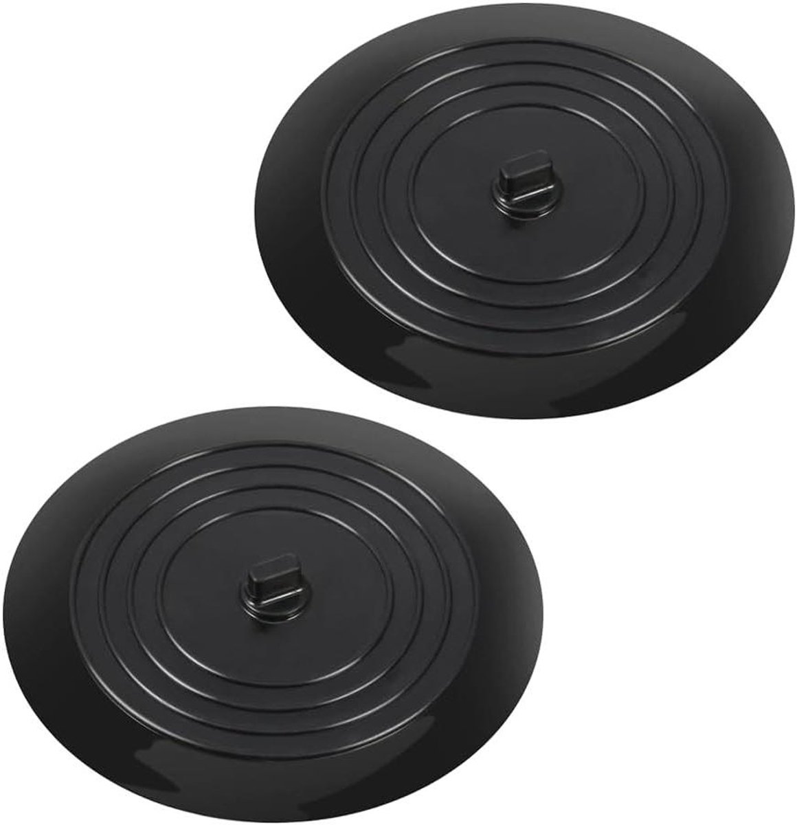 Siliconen Badstop - Afvoerplug Keuken - Water Dicht Maken - Perfecte Afdichting - 2 Stuks 15cm - Zwart