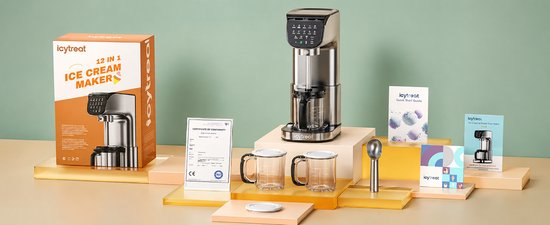 Jurrys ijsmachine - IJsmaker - IJsapparaat - sorbetière - IJsbereider - Verse ingrediënten - Snel klaar - Stabiel - 12in1 - Silver van Jurrys — afbeelding 5