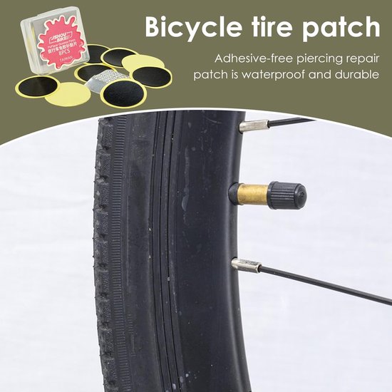 Fietsband Reparatie - Lekke Banden - Snel Herstellen - Lijmvrije Pleisters - 8 Stuks - Zwart — afbeelding 5