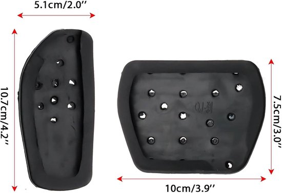 Pedaalhoezen Set - Auto Pedaal Covers - Verbeterde Grip - Antislip Rubber - 3 stuks - Zwart — afbeelding 5