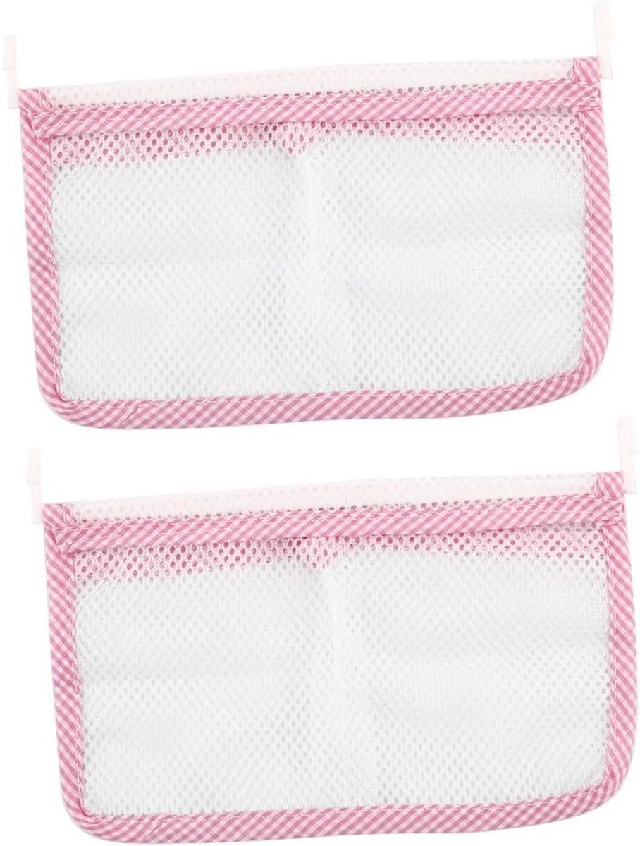 Opbergzakken - Koelkast Organizer - Ruimte Besparen - Eenvoudig te Installeren - 2 stuks - Wit Roze