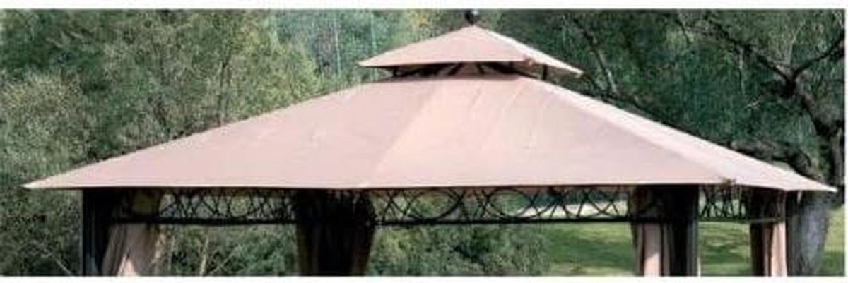 Vervangend zeil - Paviljoen dak - Buiten zitten - Met ventilatie - 3 x 3 meter - Ecru
