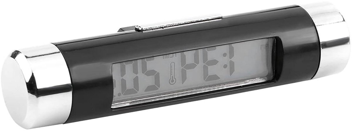 Auto Thermometer - Digitale Klok - Temperatuur Meten - Led Achtergrondverlichting - 3 cm - Zwart