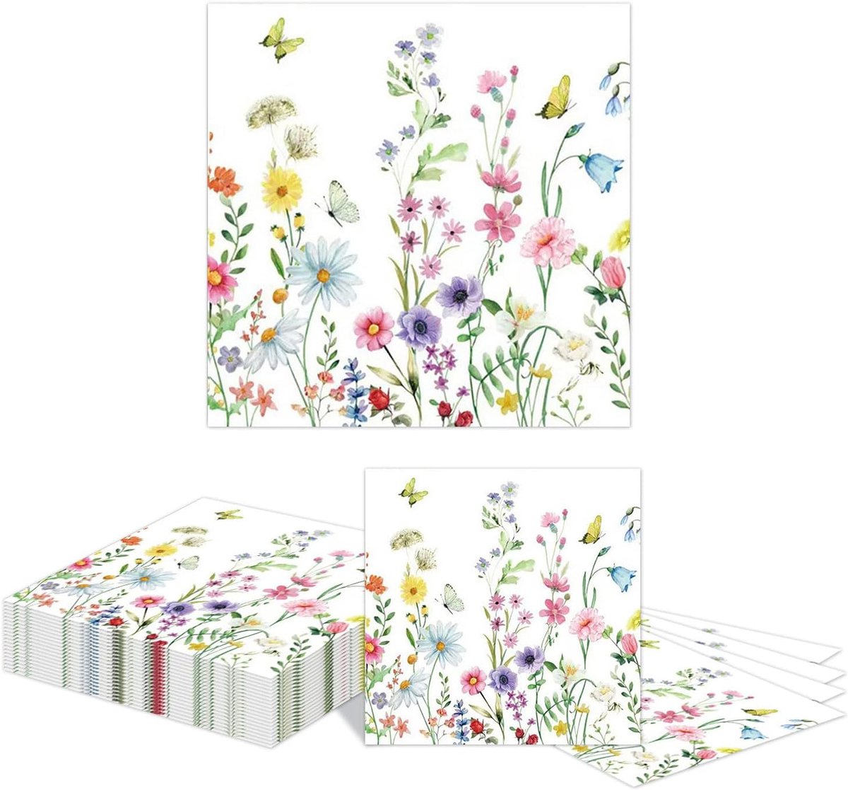 Servetten Papieren - Servetten - Tafel Servetten - Papier - Papieren Wegwerp Servetjes - Feestservetten - Voorjaar Servetten - Lunch/Diner Tafel Decoratie - 2 Laags - Wit - 20 Stuks - van Imperatoris