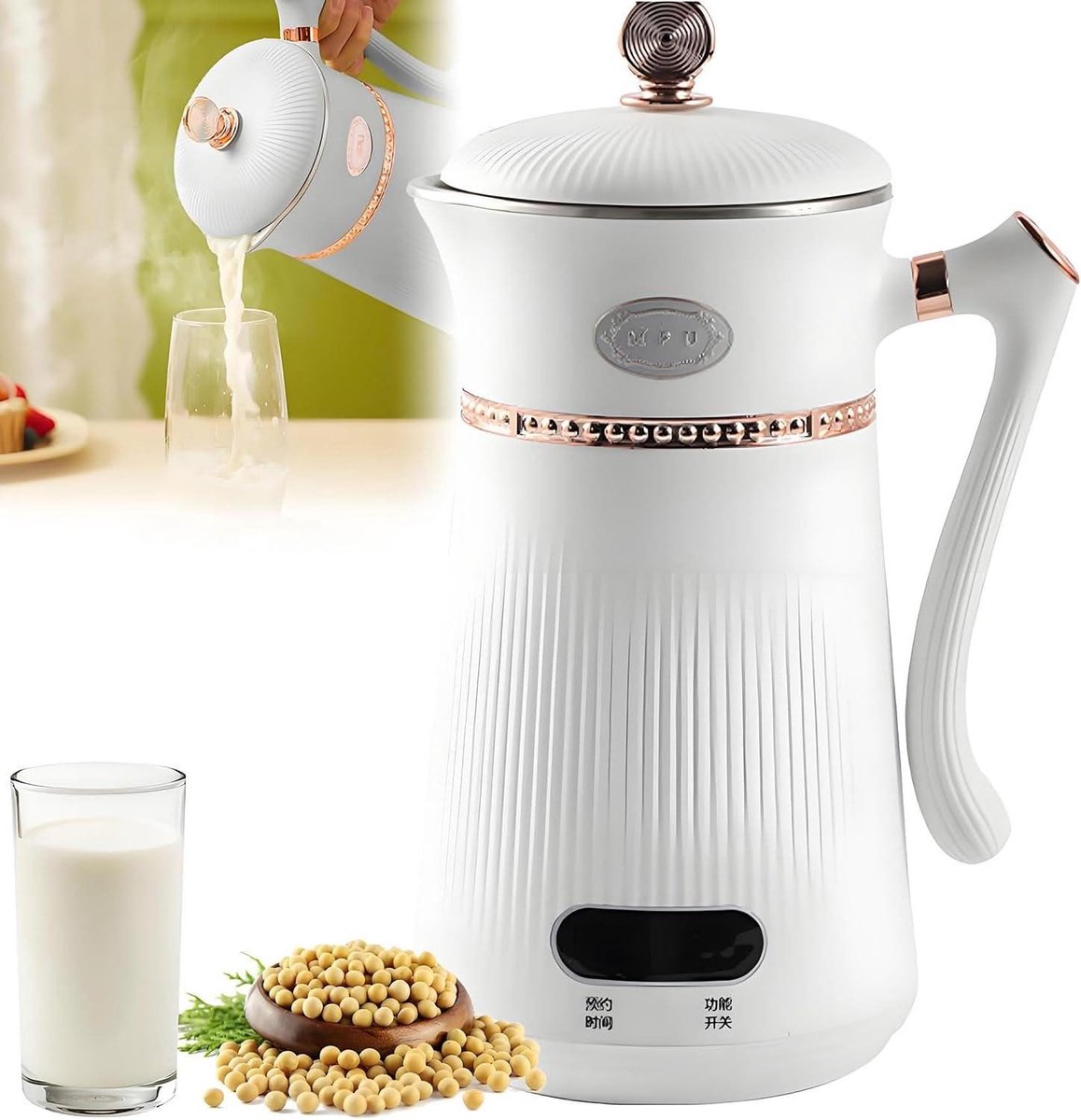 Sojamelkmaker - Notenmelkmaker - Gezonde Dranken Maken - Ultrafijn Slijpen - 1000 ml - Wit