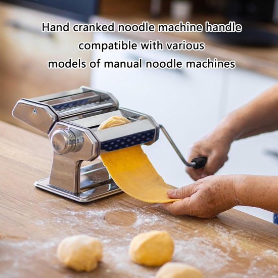 Pastamachine Handvat - Deegroller Hendel - Zelf Pasta Maken - Ergonomische Grip - 8 cm - Zilverkleurig van Pastamachine — afbeelding 2