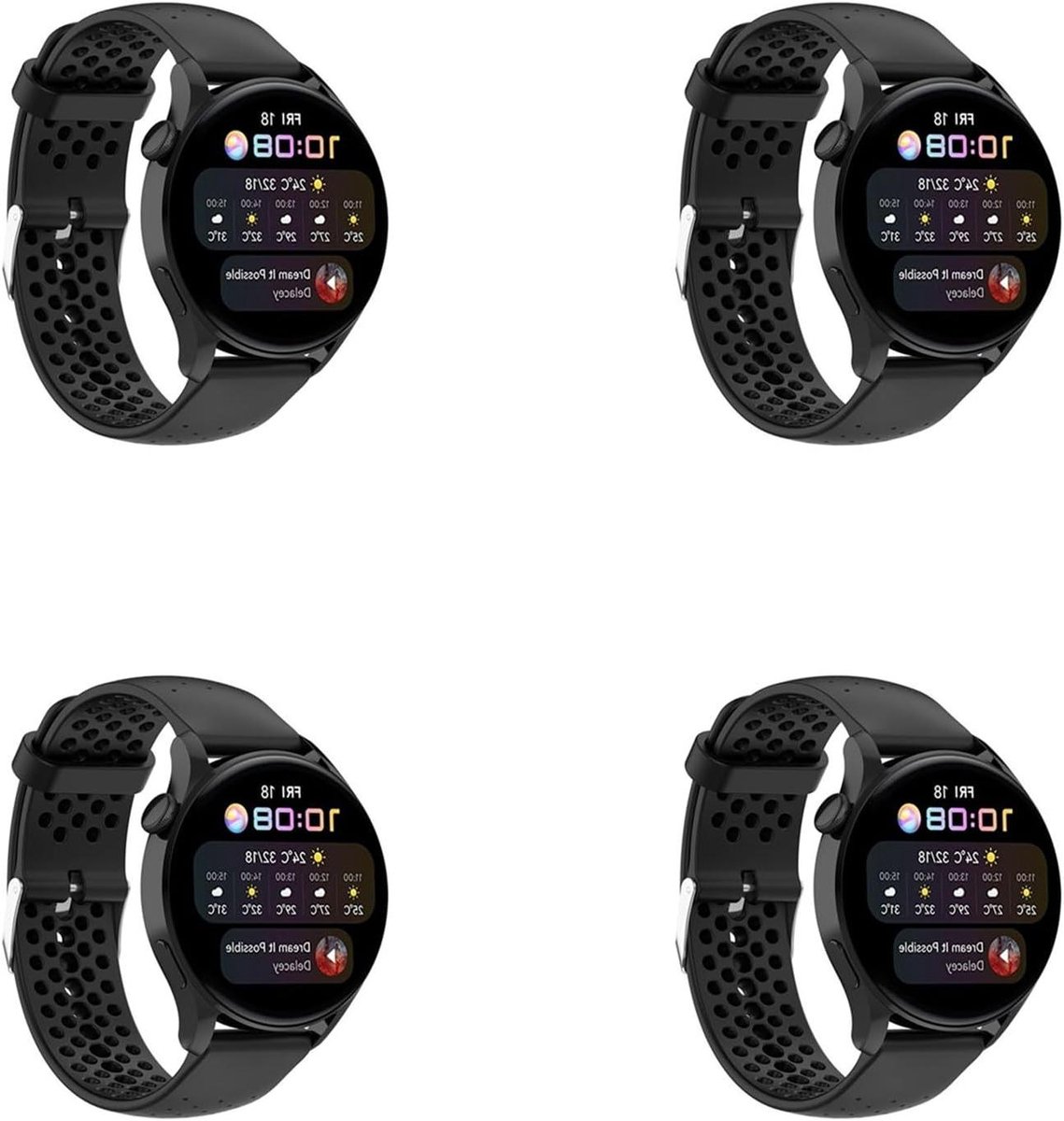 Reservearmbanden Smartwatch - Siliconen Horlogeband - Sporten en Dagelijks Gebruik - Waterdicht en Zweetbestendig - 20mm - Meerdere Kleuren