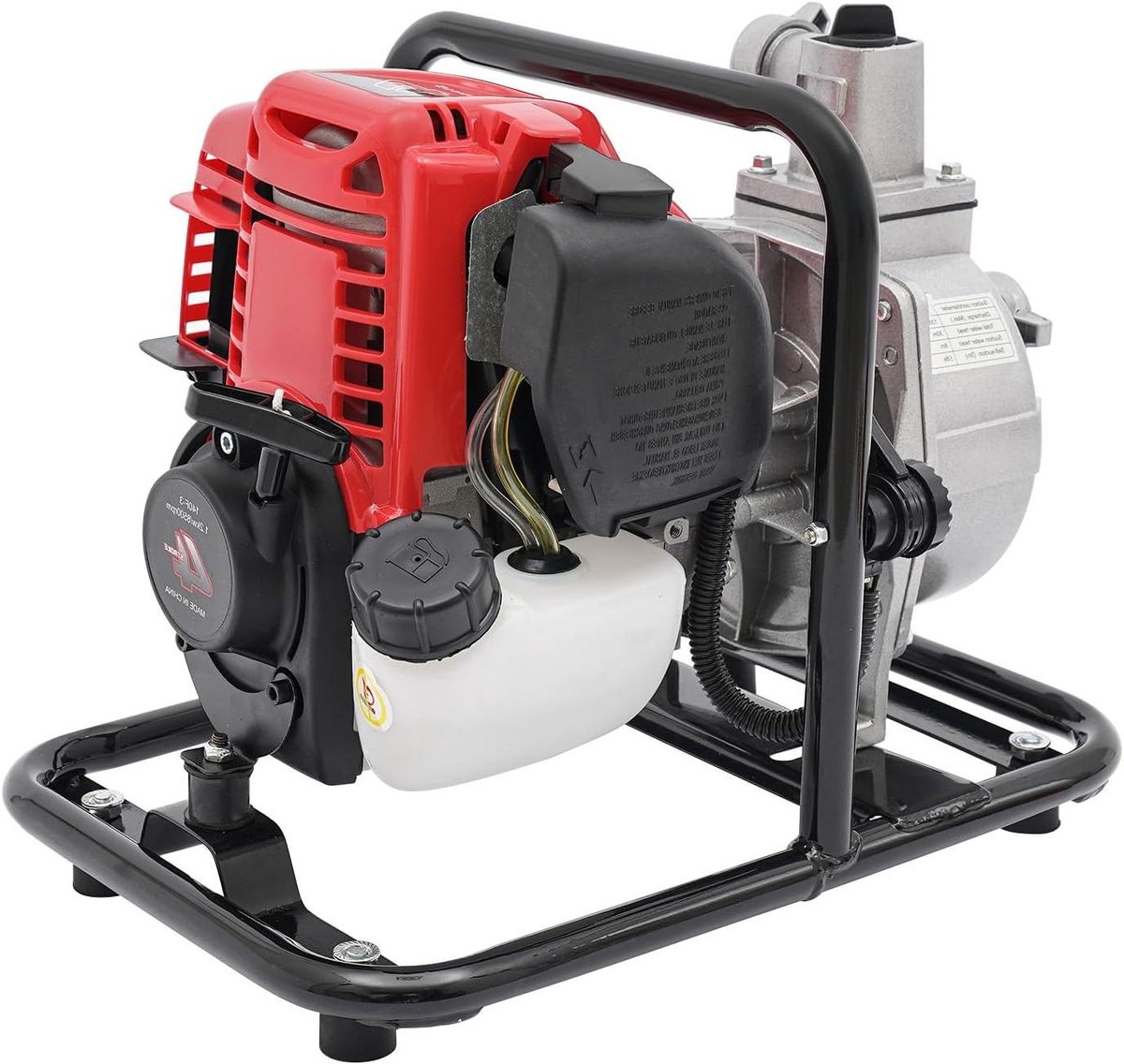 Waterpomp Benzine - Tuinpomp Hogedruk - Landbouw Irrigatie - Zelfaanzuigend Snel - 135 l/min - Zilver Rood