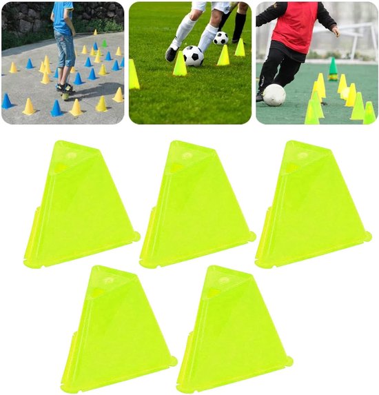 Voetbal Trainingskegels - Markeringshoedjes Sport - Sport Training Verbeteren - Duurzaam Kunststof Ontwerp - 5 stuks - Geel — afbeelding 3