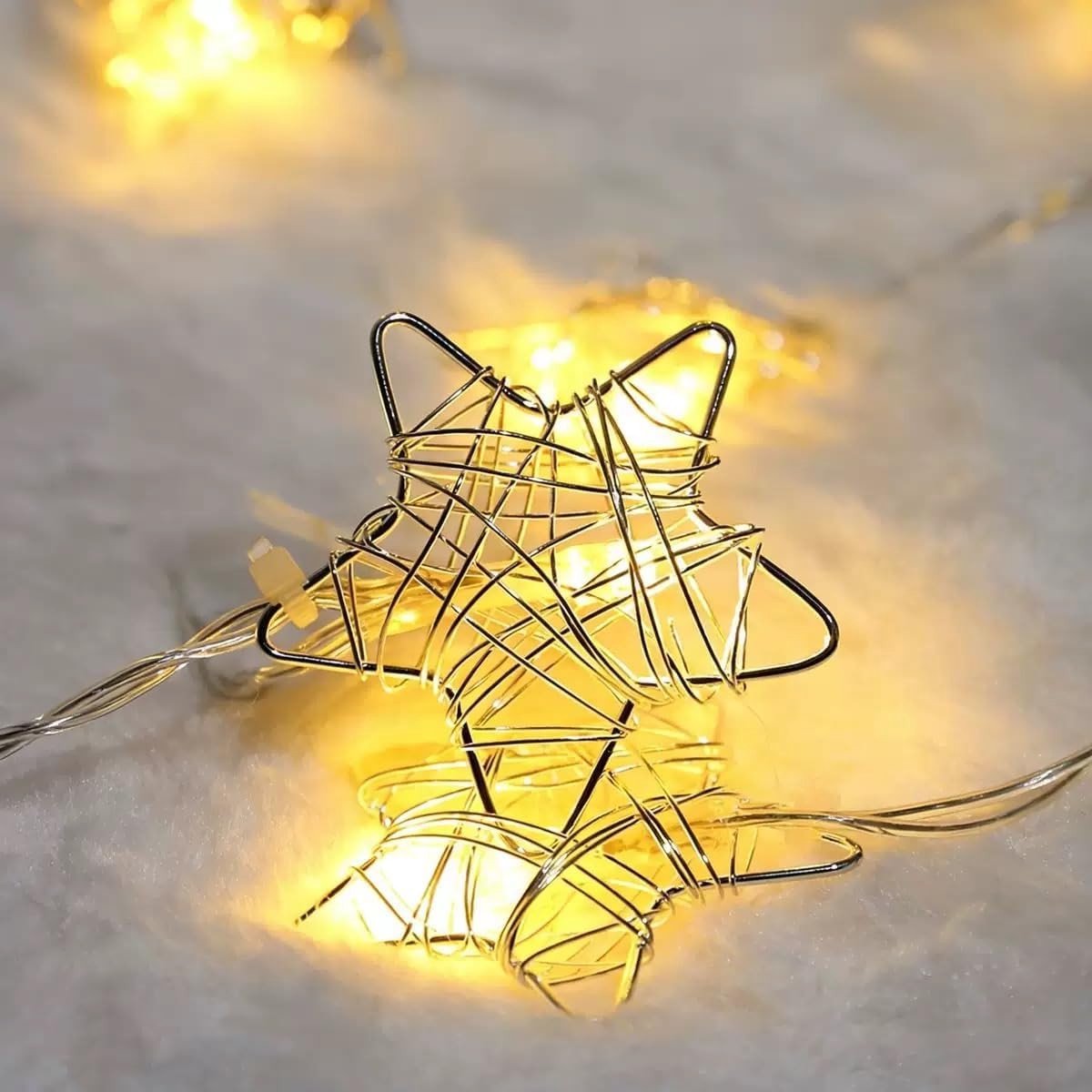 Sfeervolle Sterren Slingerverlichting Decoratie 1.5 Meter Warme Witte LED op Transparante Kabel Binnen — cadeau in Wonen & Interieur - foto 8
