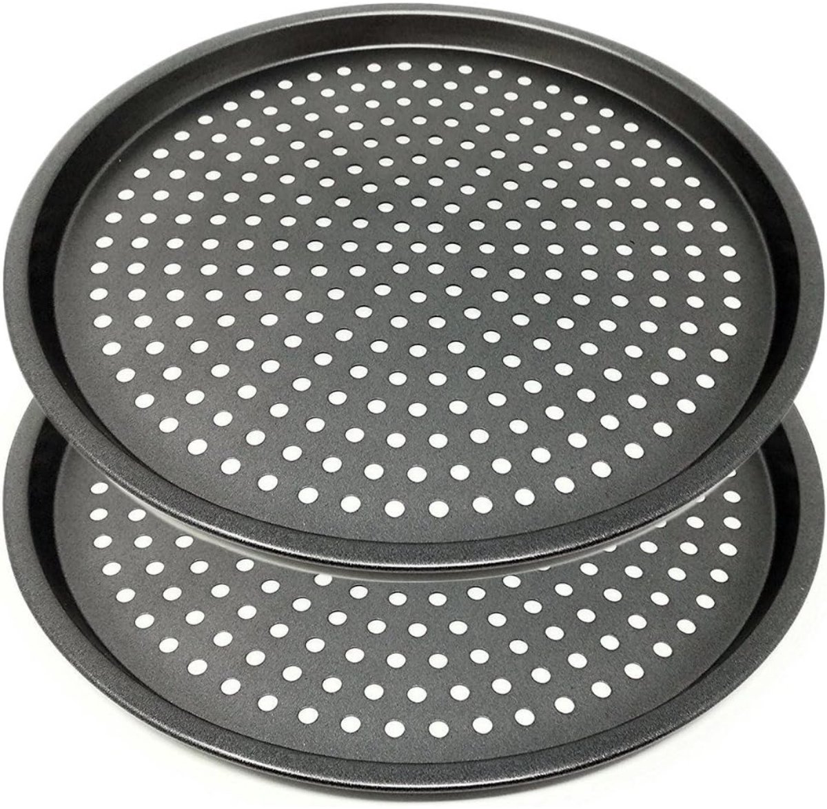 TOVBMUP pizzaplaat - pizza bakplaat - antiaanbaklaag - met gaatjes - rond - Ø 28 cm - set van 2