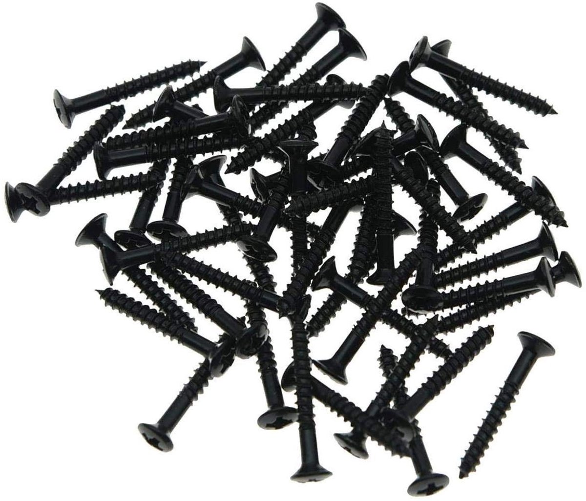 Humbucker Pickup Ring Montage Schroeven voor Gitaar - 50 Stuks, Geschikt voor Les Paul en SG, Zwart