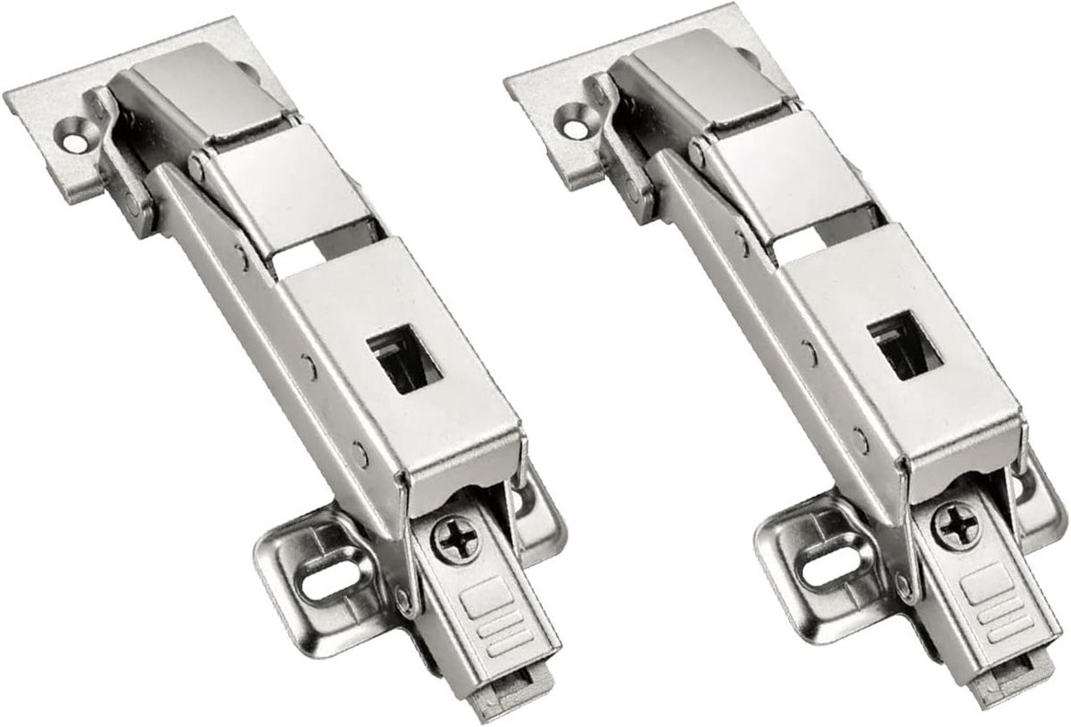 Clip-On 110° Soft Close Scharnieren met Hydraulische Demper voor Keuken- en Interieurdeuren - Automatische Hinge, Eenvoudige Montage, 2 Stuks