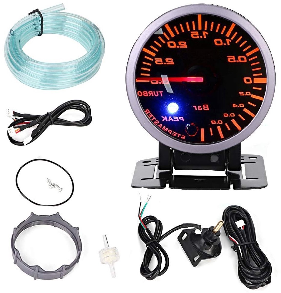 Dual Light Color LED Bar Drukmeter voor Turbocharged Voertuigen - Boost Meter met Duidelijke Aanduiding en Precisie