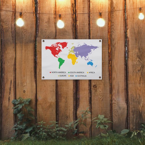 Carte du monde colorée avec une légende de jardin affiche 60x40 cm