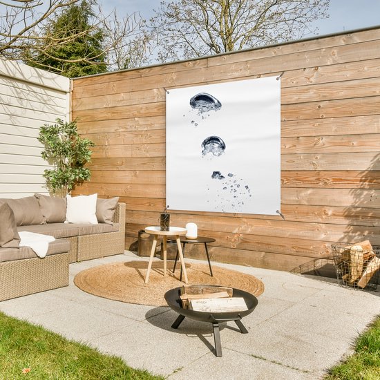 Grandes bulles d'air dans l'eau affiche de jardin 100x100 cm - Toile de jardin / Toile d'extérieur / Peintures pour l'extérieur (décoration de jardin)