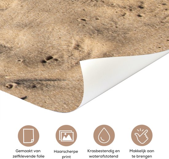 Deurposter 90x205 cm - Deursticker Zand - Strand - Paal - Water - Zomer - Meubelfolie zelfklevend - Deurfolie woonkamer - Interieurfolie fotobehang - Deur plakfolie - Deurstickers - Deurbehang sticker - Kamer decoratie
