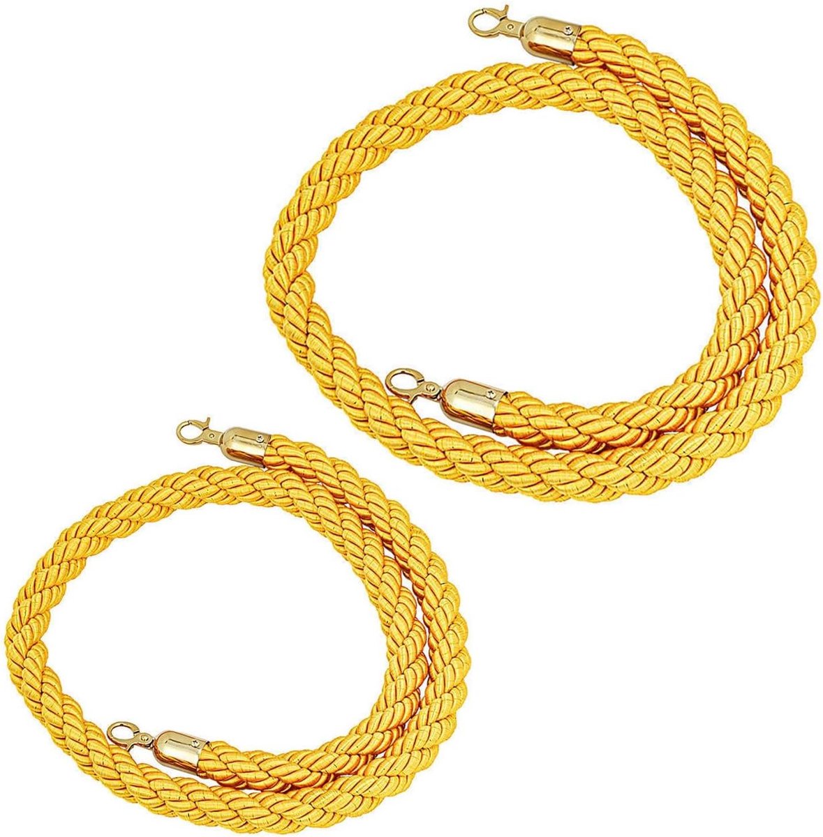Gevlochten Hennep Touw - Veiligheidskabel Barrièrekoord - Massa Beheer - Met Metalen Haken - 28 cm Breed - Niet gespecificeerd
